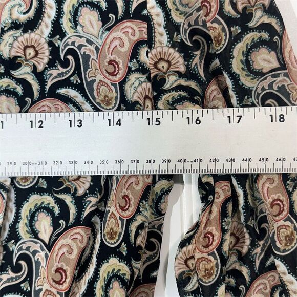 Massimo Dutti Paisley Mini Dress Long Sleeve Boho Viscose Lined Size 4 BohoChic - Picture 2 of 8